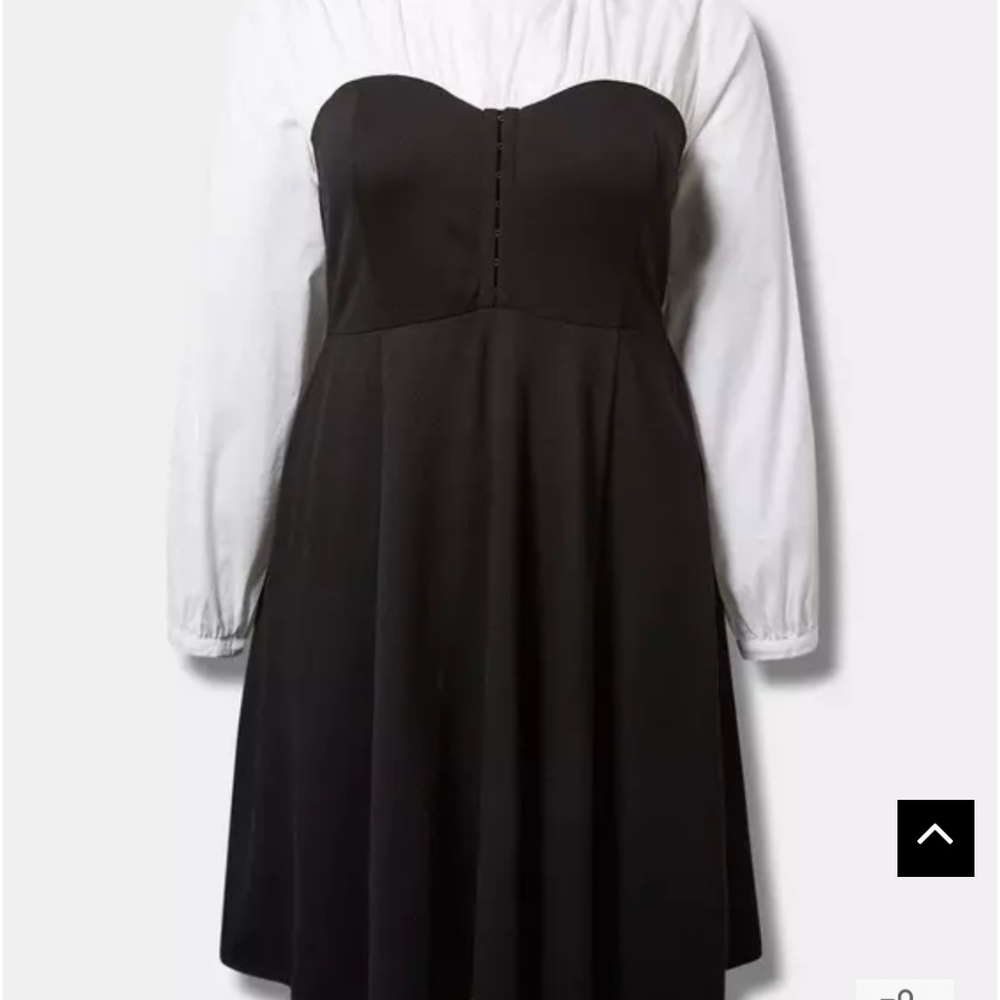 SOLD Torrid Mini Poplin Top Ponte Bustier Shirt Dress Plus Size 2